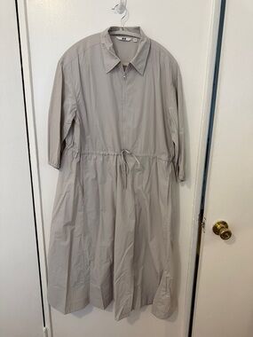 Uniqlo Light Gray Long Drawstring Waist dress